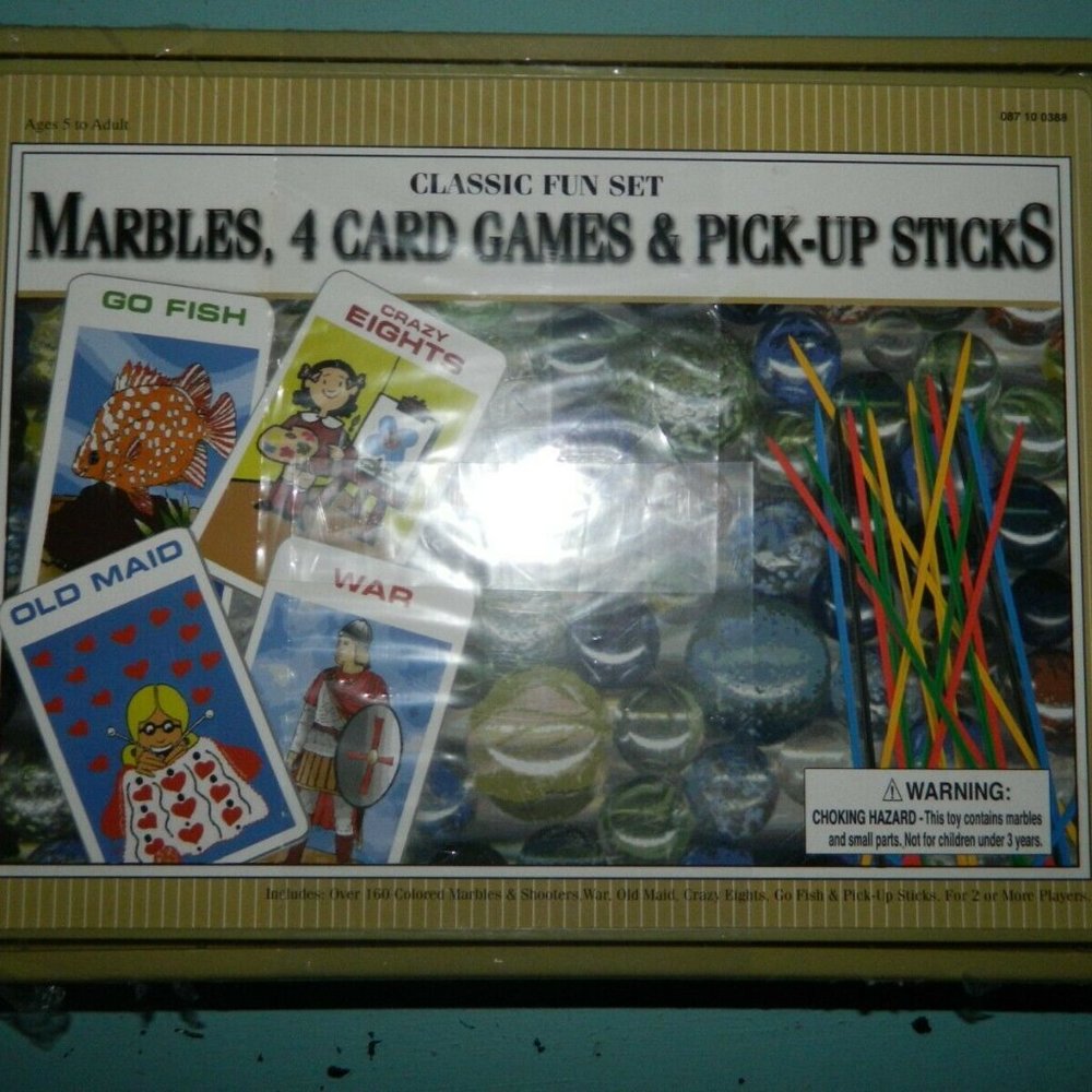 Target Classic Fun Set - Marbles, Card Games, Pick Up Sticks Games New